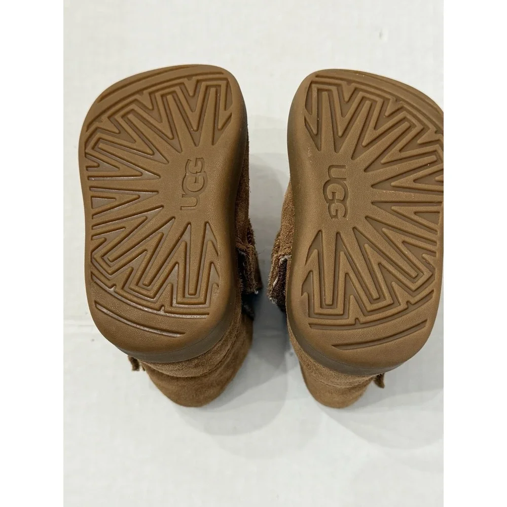 UGG Baby Girls Chestnut Keelan Sherpa Lined Boots SZ 02/03 EUC‎